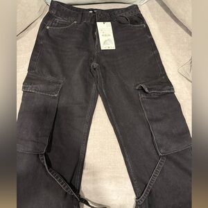 Black cargo jeans